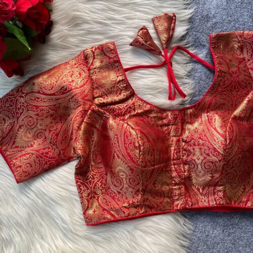 Brocade Blouse - Reddish Orange