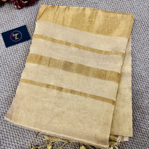 MulMul Tissue Golden Saree