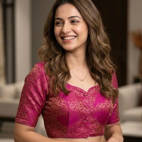 Floral Brocade Blouse - Pink