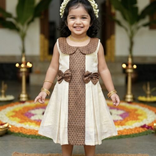 Purple Brocade -Silk Chanderi dress