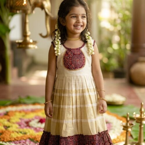 Ajrakh Kerala Tissue Dress