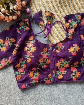 Vichitra Silk Blouse - Purple