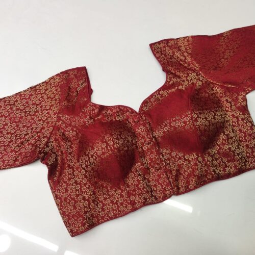Floral Brocade Blouse - Maroon