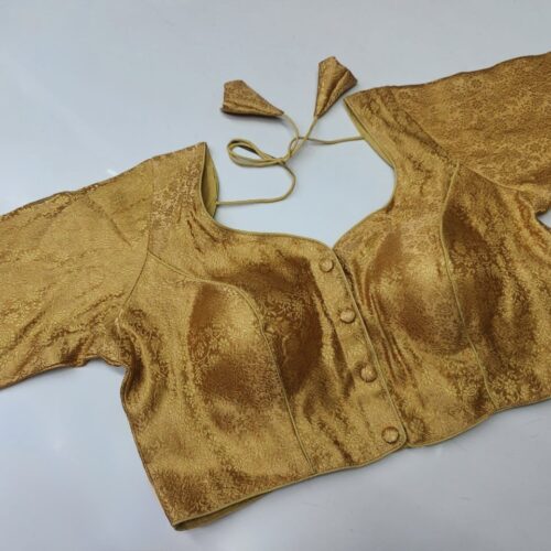 Floral Brocade Blouse - Gold
