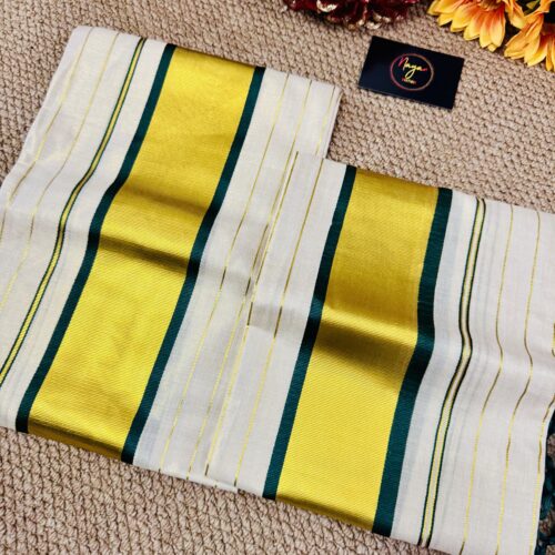 Golden Tissue - Set Mundu Green