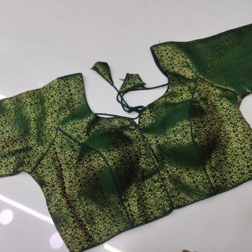 Floral Brocade Blouse - Green