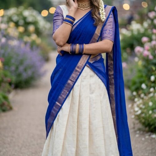 Silk Dhavani - Royal Blue