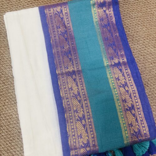 MulMul Cotton Saree - Kanchi Border