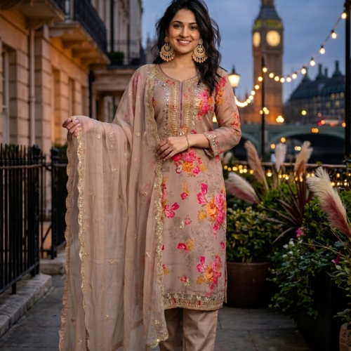 Floral Organza Salwar Set